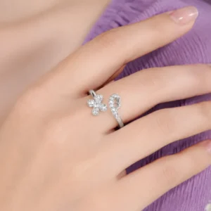 Women's Cubic Zirconia Floral & Clover Ring