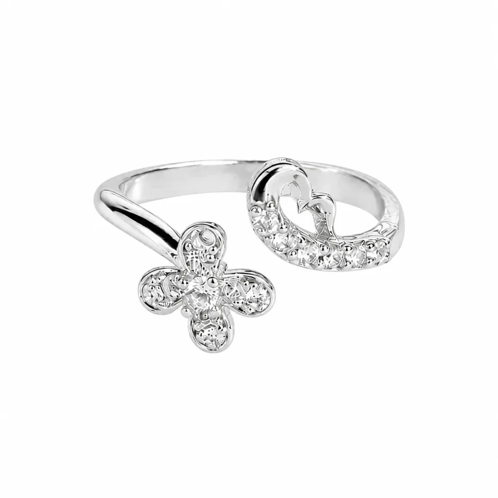 Women's Cubic Zirconia Floral & Clover Ring