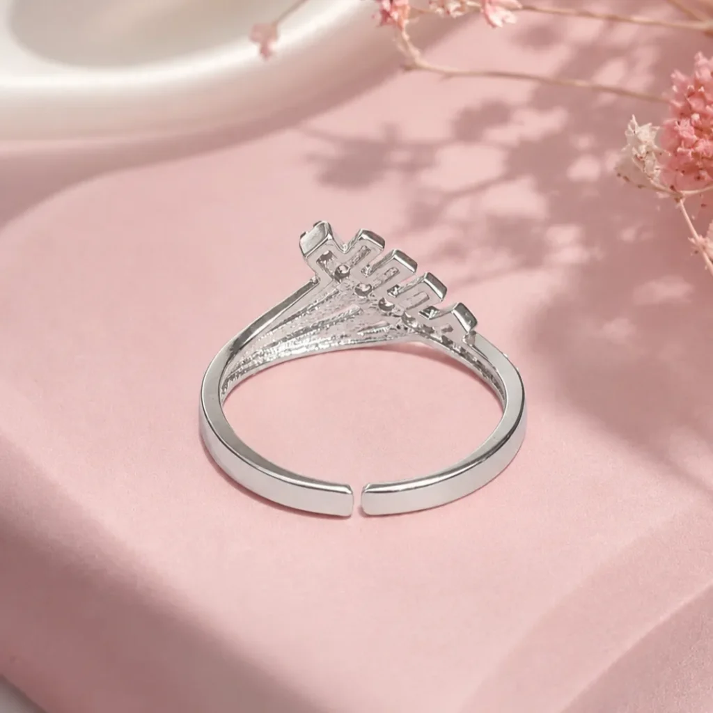 Silver-Tone Criss Cross Cubic Zirconia Ring