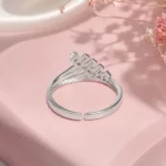 Silver-Tone Criss Cross Cubic Zirconia Ring