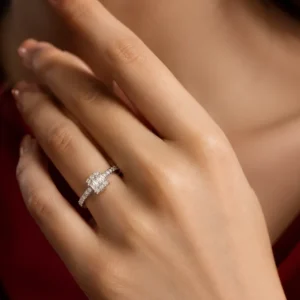 Rectangular & Round CZ Designer Ring