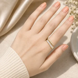 Home Gold-Tone Open Wrap Cubic Zirconia Ring