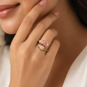 Home Gold-Tone Cubic Zirconia Adjustable Ring