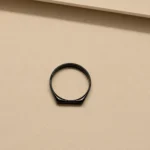Black Stainless Steel Signet Ring for Men