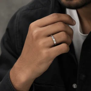 Minimalist Silver Stainless Steel Ring for Men