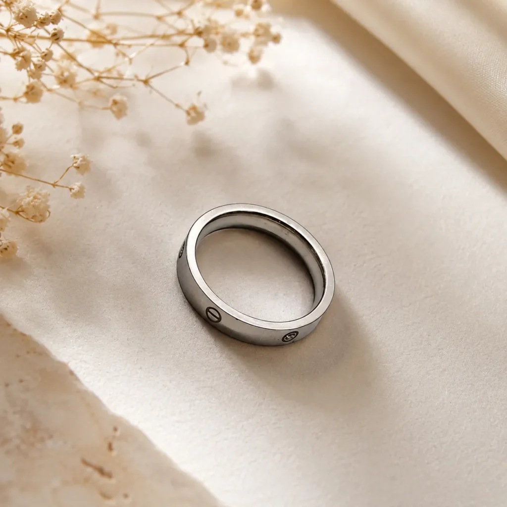Minimalist Silver Stainless Steel Ring for Men