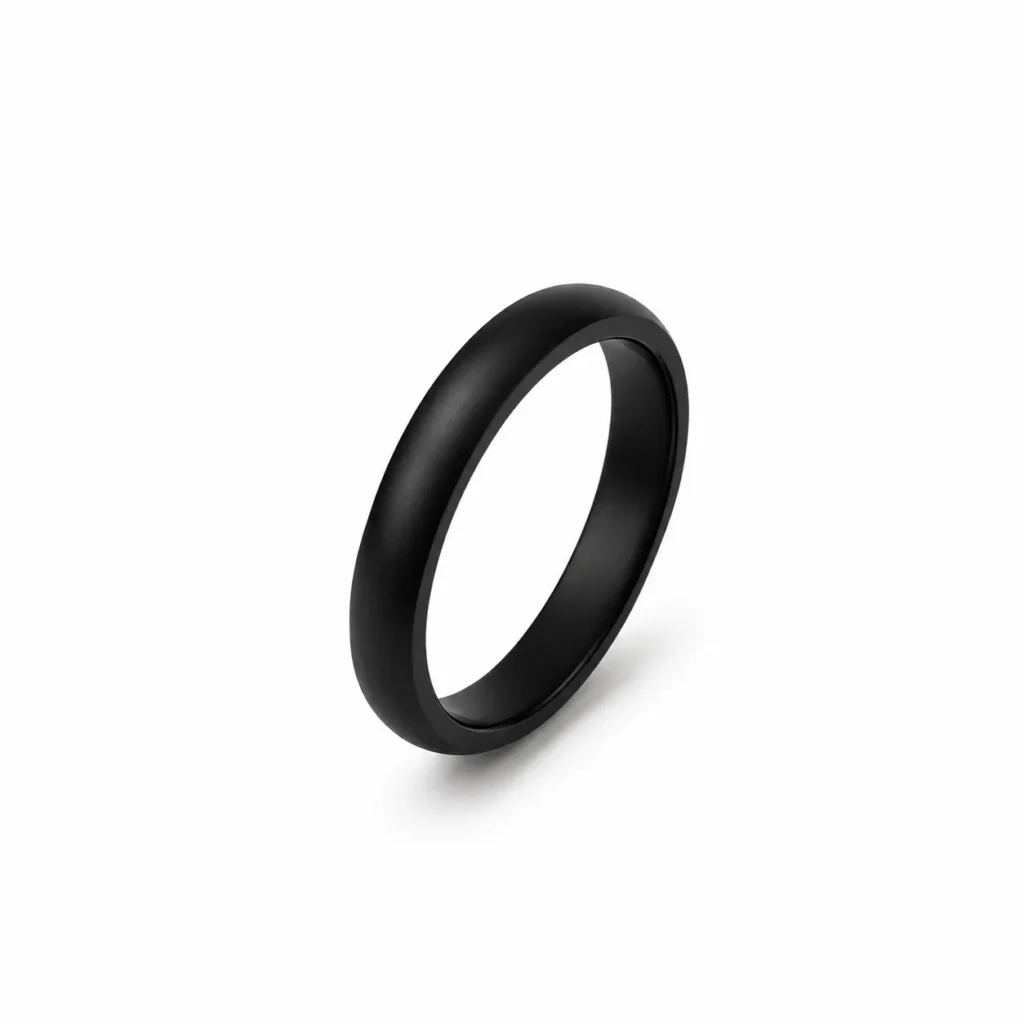 Classic Black Stainless Steel Band Ring for Men