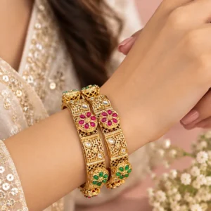 Gold Tone Rajwadi Style Traditional Bangle