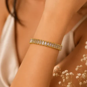 Baguette Cut Cubic Zirconia Link Bracelet