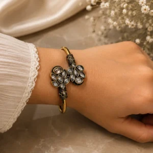 Gold Plated Bypass Open Cuff Jewelry