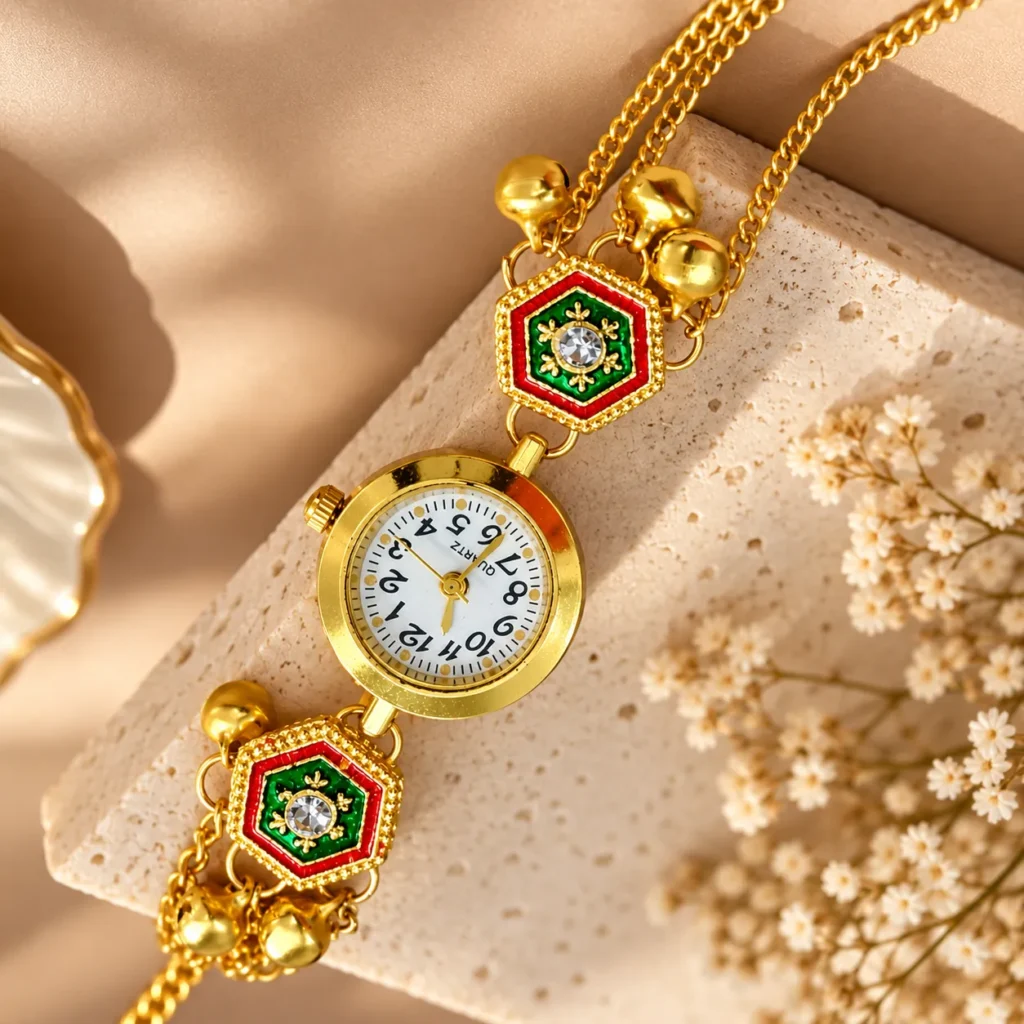 Eye-Catching Gold Tone Bracelet Watch – view 5