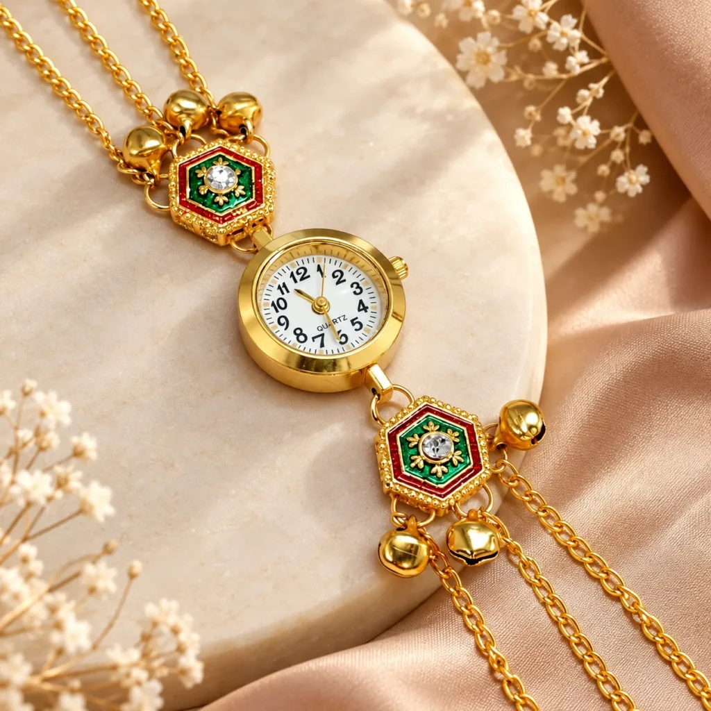 Eye-Catching Gold Tone Bracelet Watch – view 6