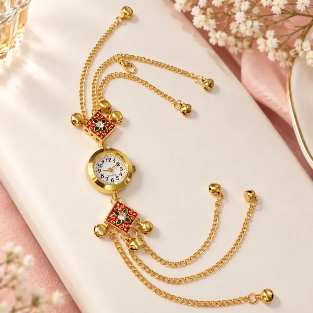 Traditional Gold Tone Bracelet Watch – view 3