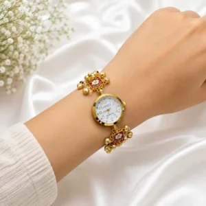 Floral Meenakari Inspired Bracelet Watch